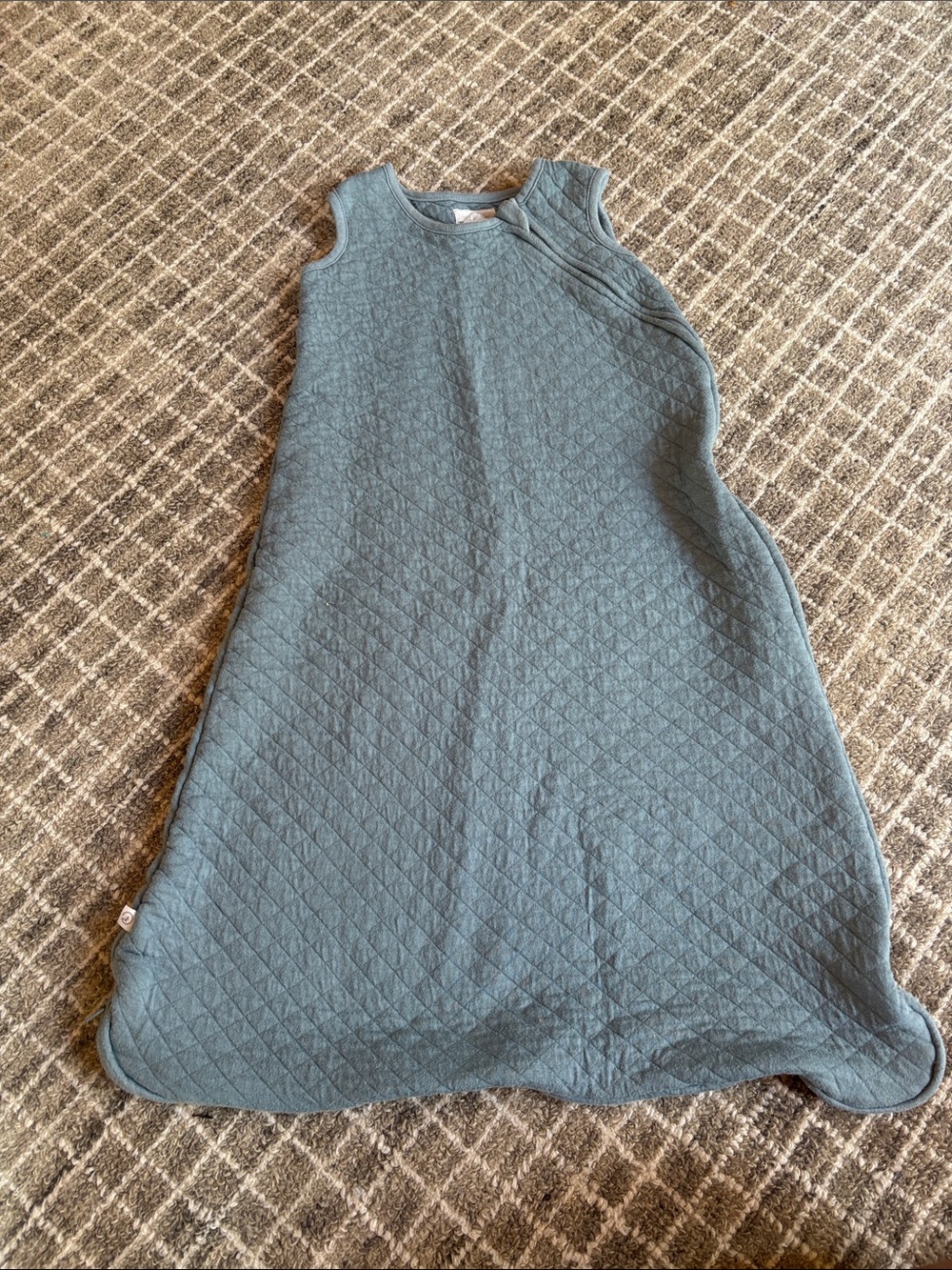 Quilted Sleeveless Kids Sleep Sack in Dusty Blue (Size Large)